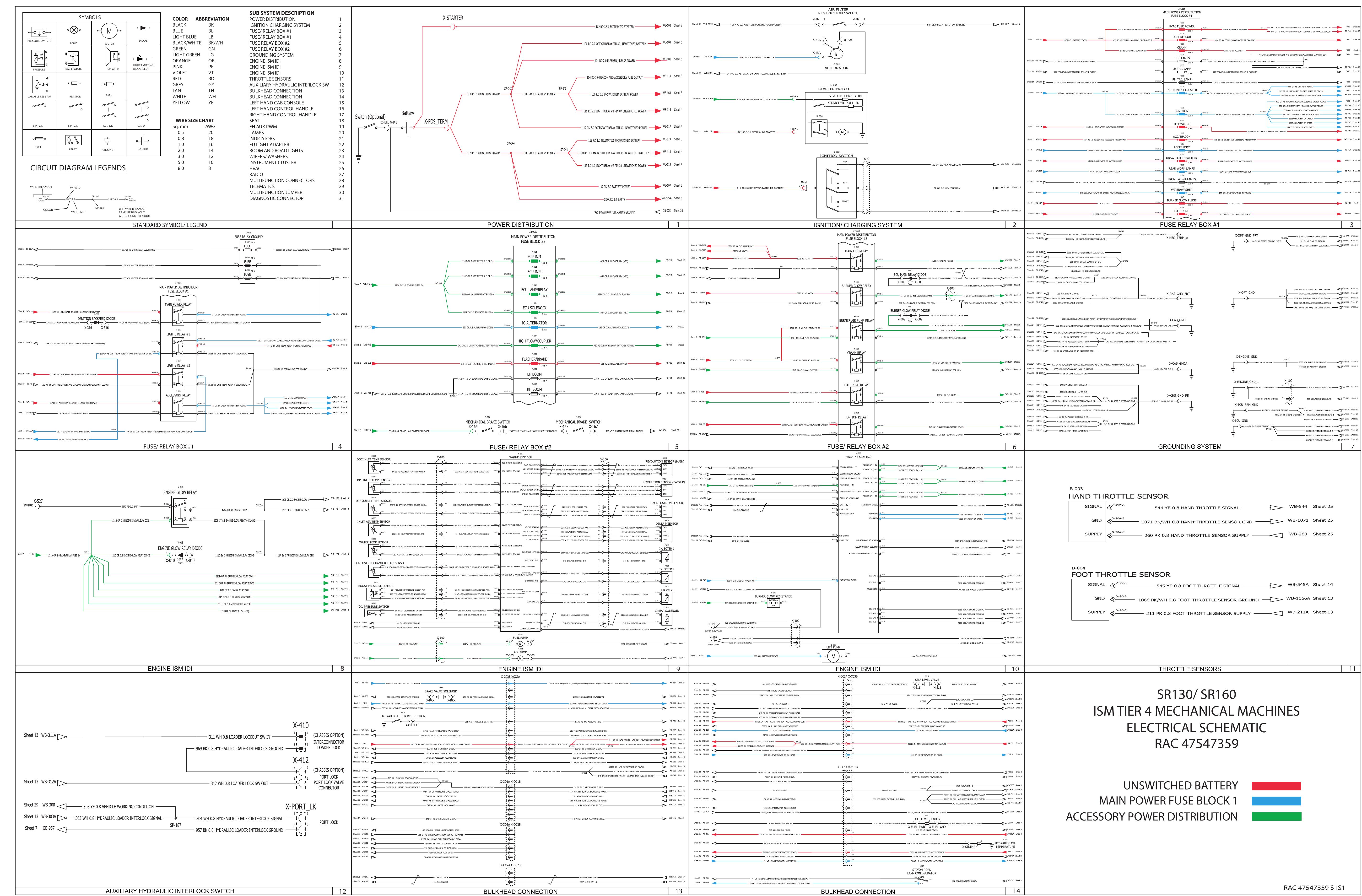 SR130 SR160 ISM TIER 4 EH MACHINES ELECTRICAL SCHEMATIC